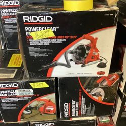 RIDGID PowerClear 120-Volt Drain Cleaning Snake Auger Machine for Heavy Duty Pipe Cleaning for Tubs, Showers, and Sinks