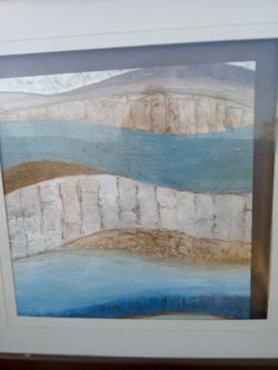 Vintage, Beautifully Framed Abstract Art. Large. Gorgeous!
