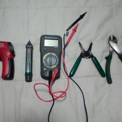 Circuit tester, wire stripers, wire cutters, circuit tester, temp infared