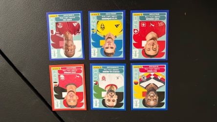 Panini stickers red and blue border