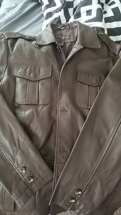 Brown Leather Mens Coat 