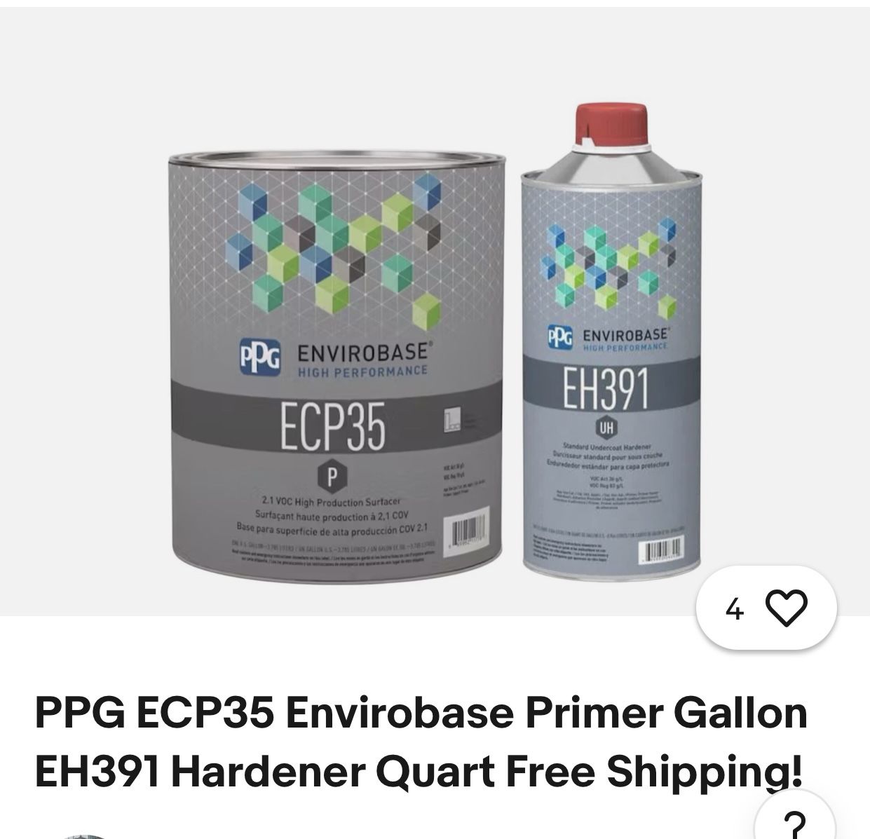 Ppg Envirobase Primer ECP35 and EH391 New