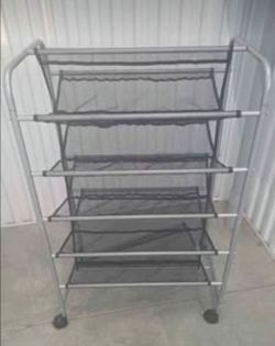 5-Tier Rolling Mesh Shoe Rack