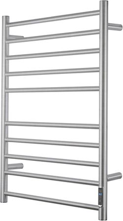 Heated Towel Rack Wall Mounted, 10-Bar Electric Towel Warmer Silver