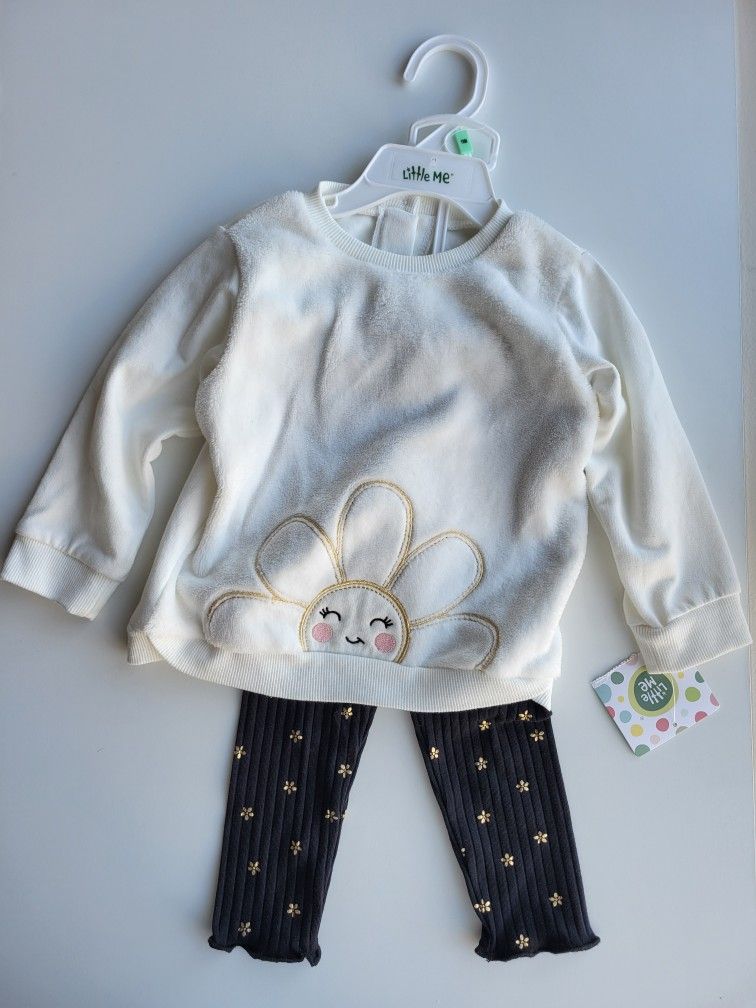 Little Me 18 months Baby Set Black and White Girls New