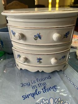 Vintage Ceramic or Porcelain Chest of Drawers Jewelry Box