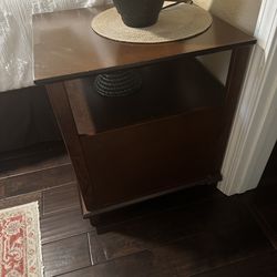 Wooden Night/ Side Table/ Accent Table With One Drawer Vintage