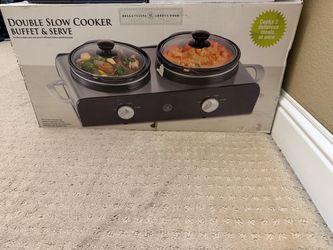 Bella Cucina Double Slow Cooker Buffet & Serve