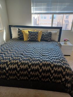black and white bedroom