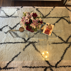 Lucite glass coffee table