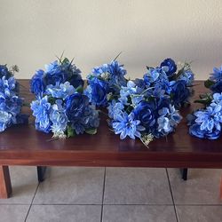 9 Artificial Blue Flowers