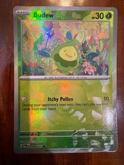 Pokemon Budew 4/131 Master Ball Prismatic Evolutions Holo Rare NM/M PACK FRESH