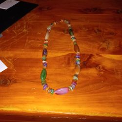Vtg. 1970s Multi Colored Acrylic Beads NECKLACE.