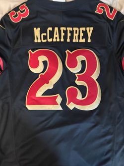 Authentic San Francisco 49ers Christian McCaffrey Nike Black Rivalries Stitched Limited Jersey