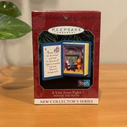 Vintage Handcrafted Winnie The Pooh And Piglet Christmas Ornament 