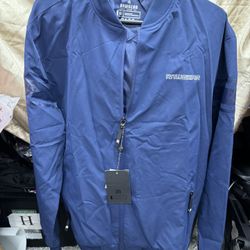 Rawgear Reflective Full Zip Navy Jacket Size Medium RG546 w/Pockets, Lined, NWT