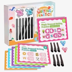 NEW Magic Grooved Writing Practice, Large Grooved Handwriting Practice for Kids 5-7 8-10, Preschool Learning Activities, Tracing Books for Kids Ages 3