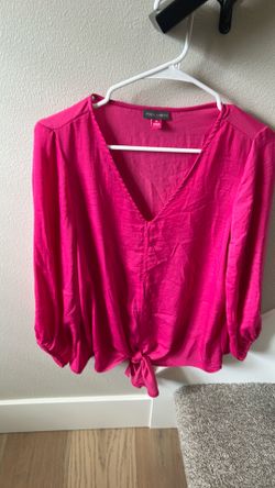 Vince camuto magenta long sleeve shirt