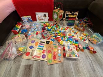 Melissa & Doug Baby educational toy lot puzzles learning toys shapes letters- NEW & used