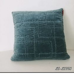 Emerald blue decorative throw pillow zippered.