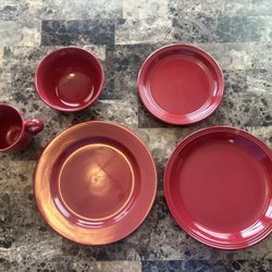Red Plate Set