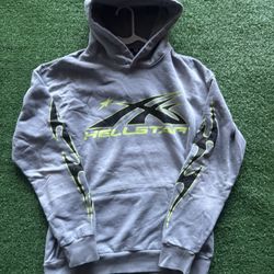 Hellstar grey flame hoodie