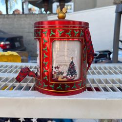 Holiday Christmas Mickey & Friends Musical Tin Popcorn Bucket