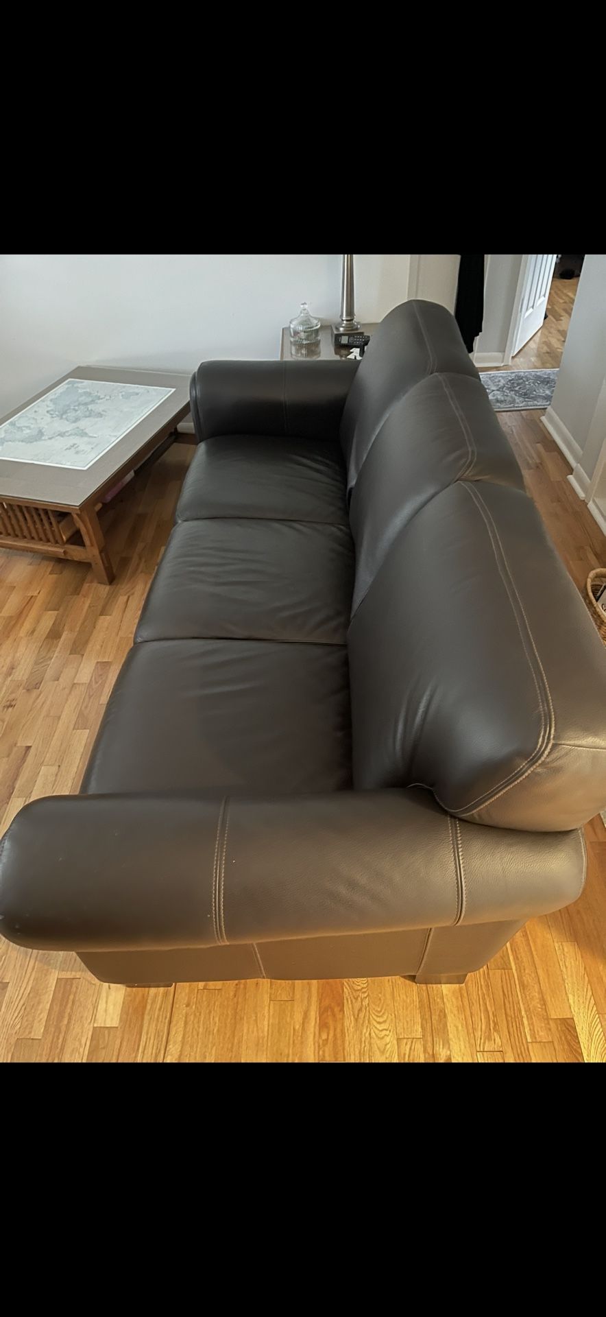 Leather Couch + Chair