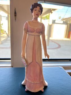 Porcelain Woman Figurine in Pink Regency Gown