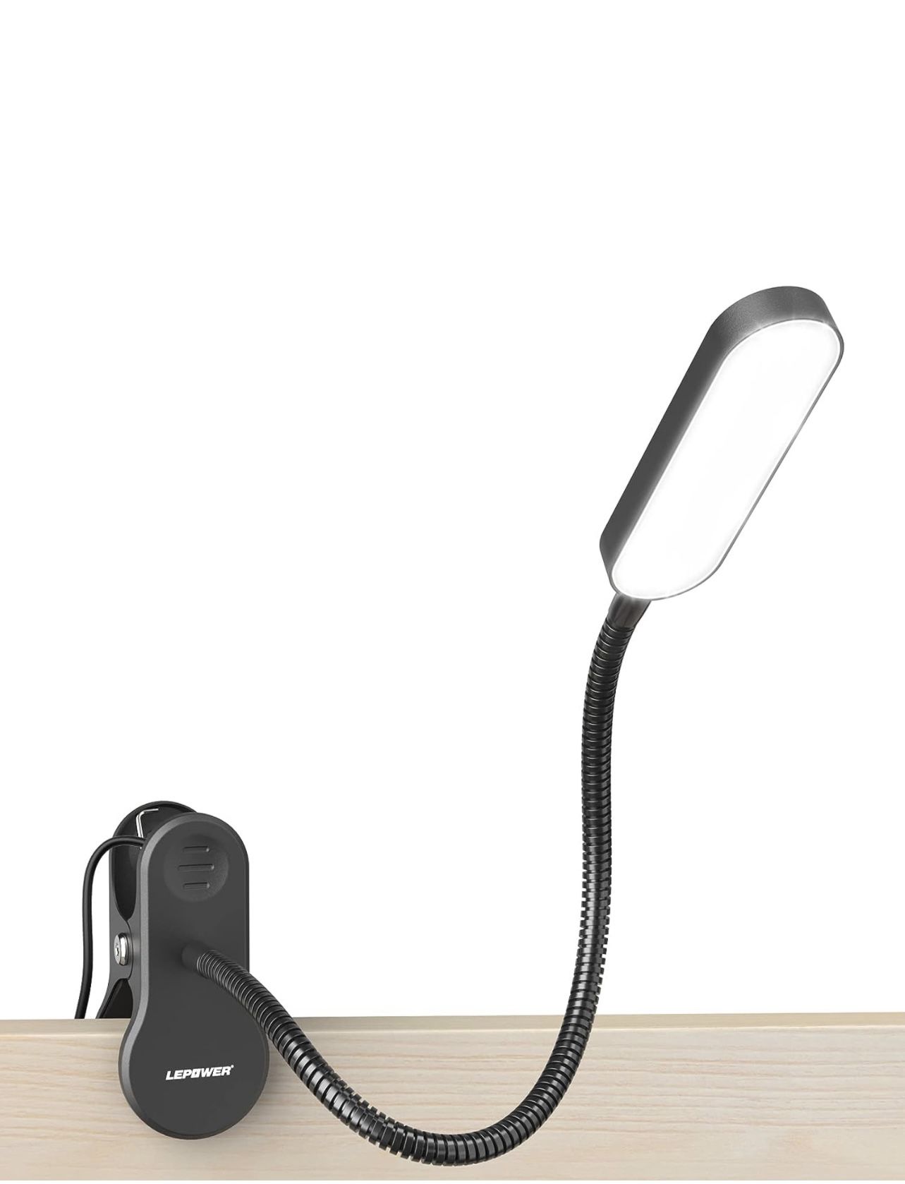 LEPOWER Clip on Light, Eye-Caring Book Light for Reading in Bed, Desk, Headboard Lamp