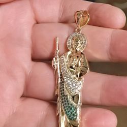 14k Gold,  San Judas Pendant,  9.8 Grams