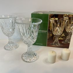 St George, Hurricanes Crystal Candle Holder, Set of Two (New!)