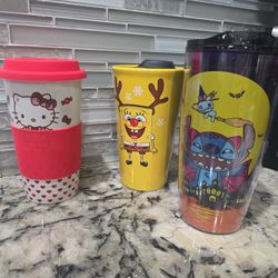Character coffee travel cups