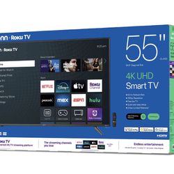 onn 55” Class 4K UHD Roku Smart Television