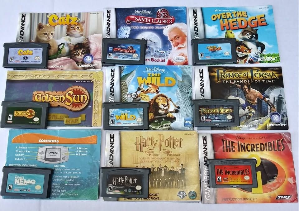 Nintendo Gameboy Advance GBA Game Cartridge with Manual Booklets **Individually Priced**