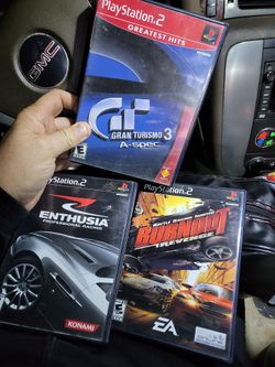 3 PlayStation 2 Games Burnout Revenge, enthusia, Gran tourismo 3 all Complete Excellent Condition