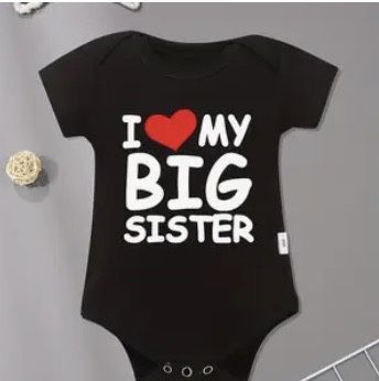 Black Onesie - I Love My Big Sister