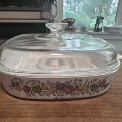 Corning Ware Spice of Life L'Echalote A-1-B Casserole Dish with Lid & Rare Stamp