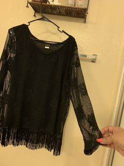 Lace fringes blouse XL