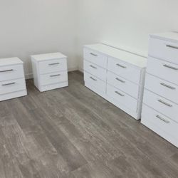 Dresser Chest And 2 Nightstands - Cómoda Gavetero Y 2 Mesitas De Noche 