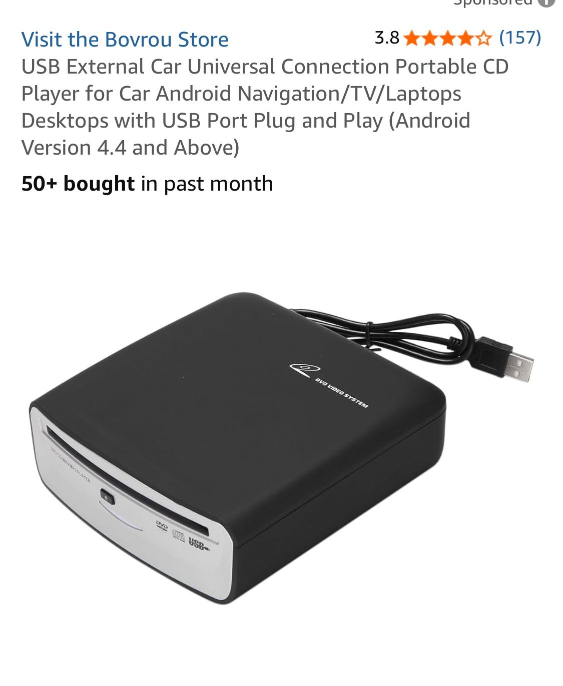 Bovrou New Usb External Car, Universal Connection, Port Cd Player