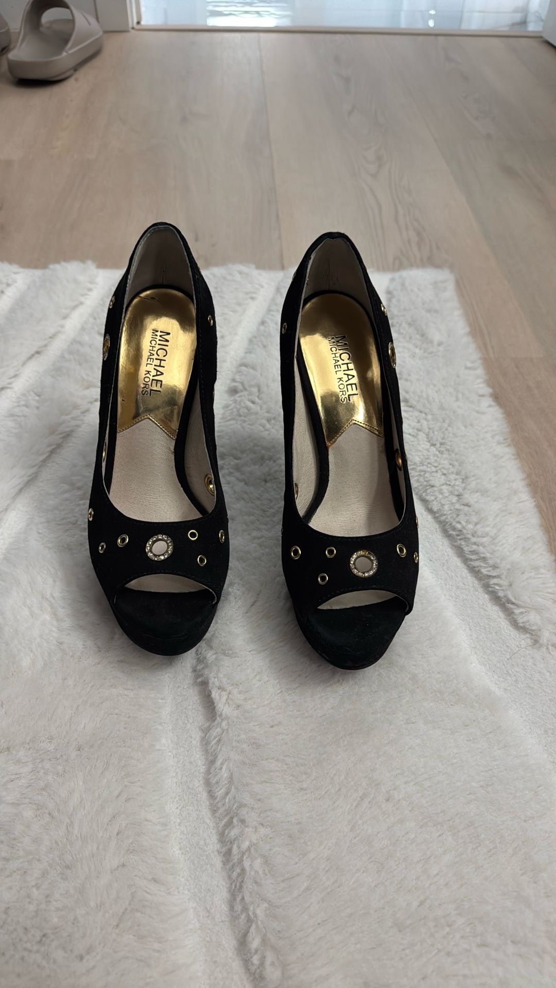 Michael Kors Heels Black And Gold