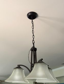 3 light bronze chandelier
