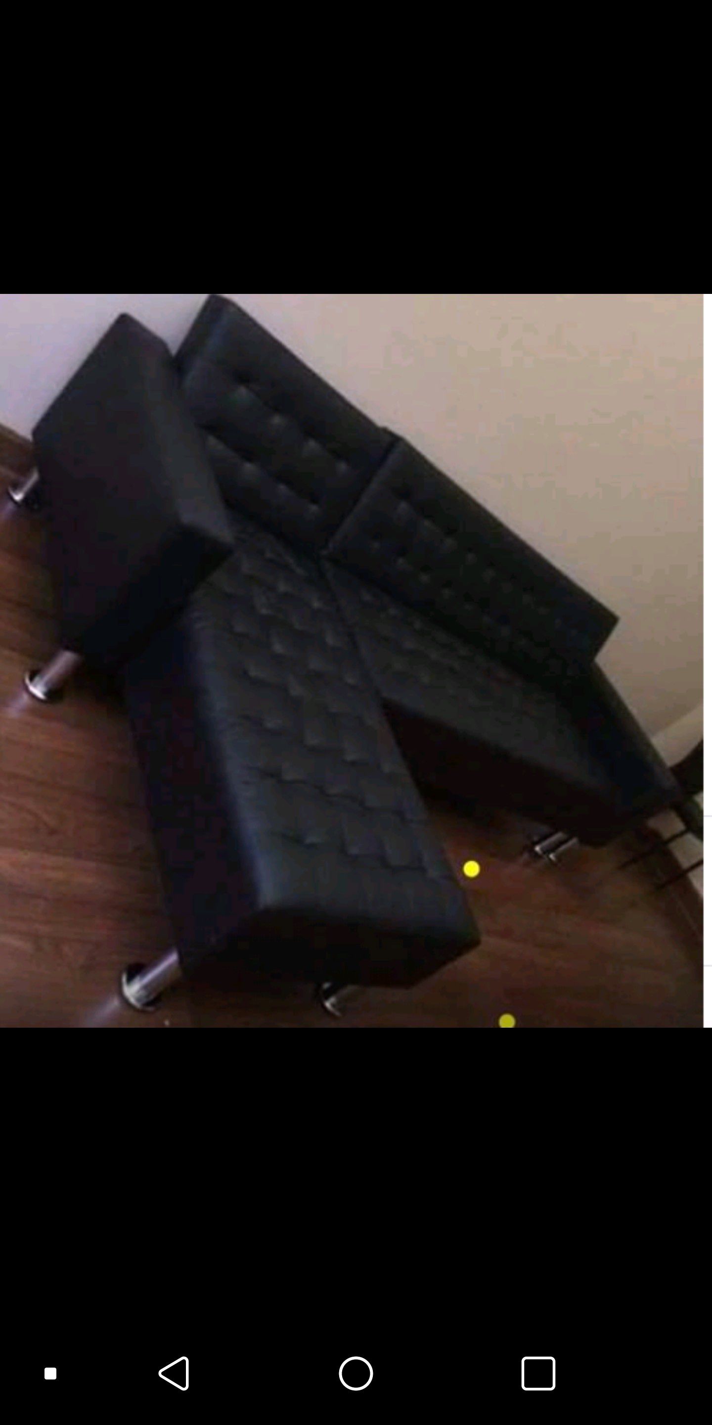 New Black Futon Sectional Sofa