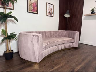 Contemporary Curved Velvet Sofa FREE DELIVERY