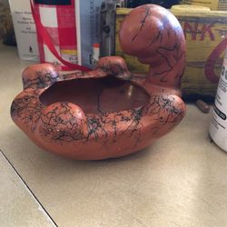 Signed Navajo horse hair Upside down turtle bowl