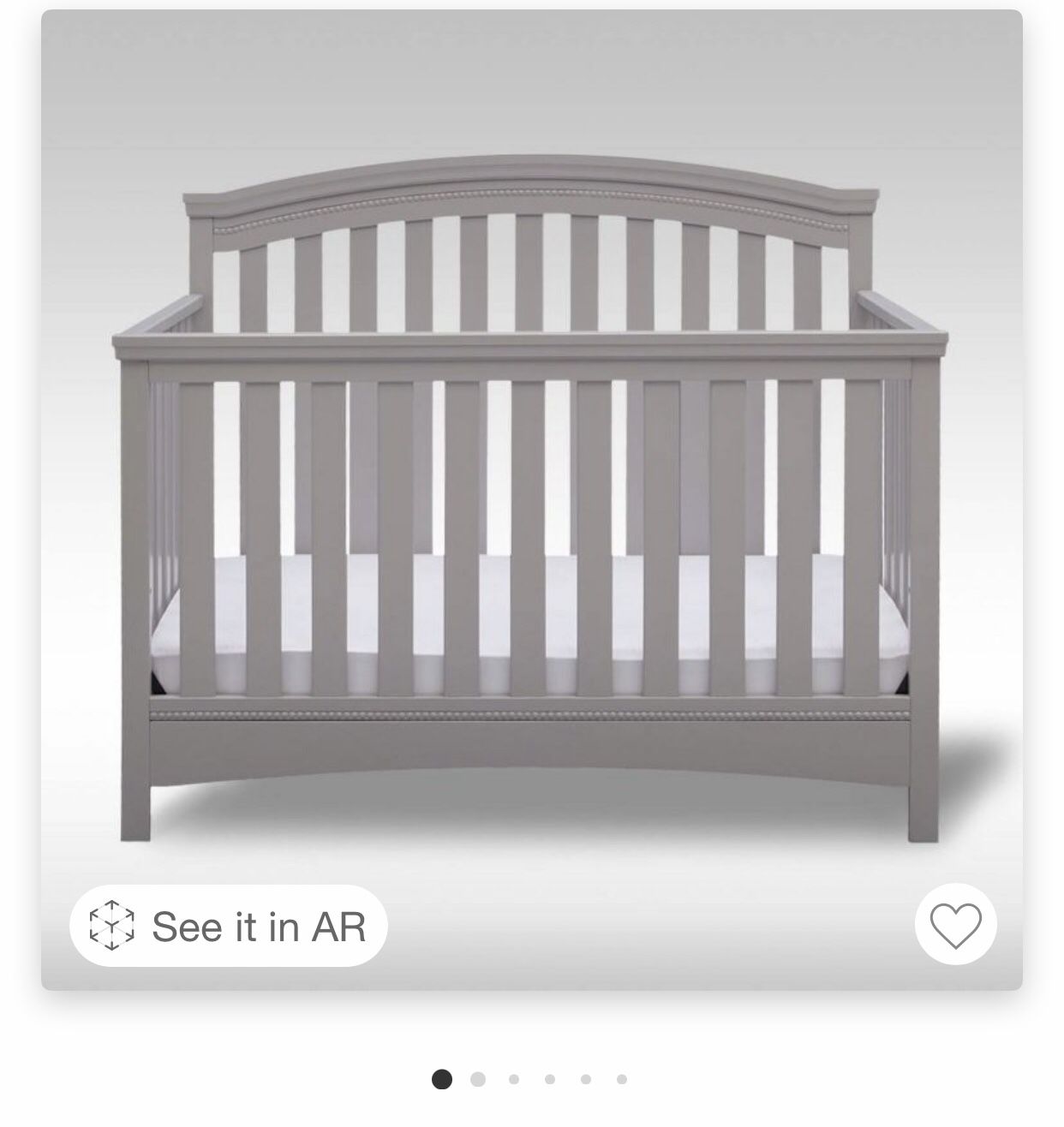 Delta Children Emerson 4-in-1 Convertible Crib-Gray-New