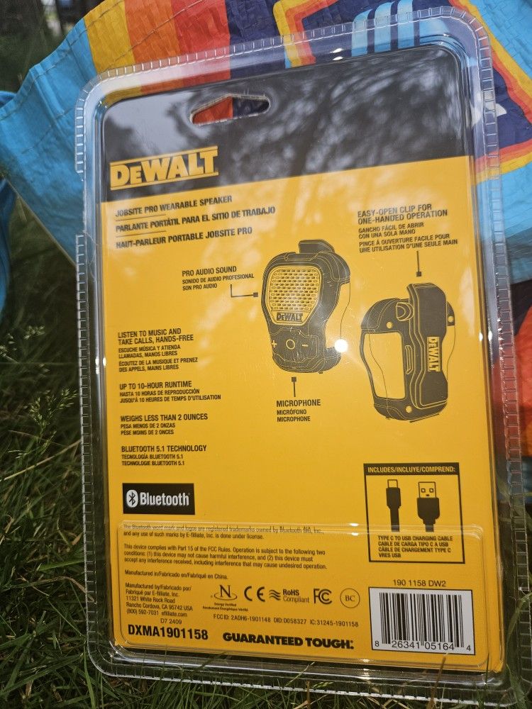 DEWALT Black and Yellow Wearable Portable Speaker(Firm 45.00)