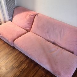 Pink Floor Couches That Pull Out To Function As Bed
