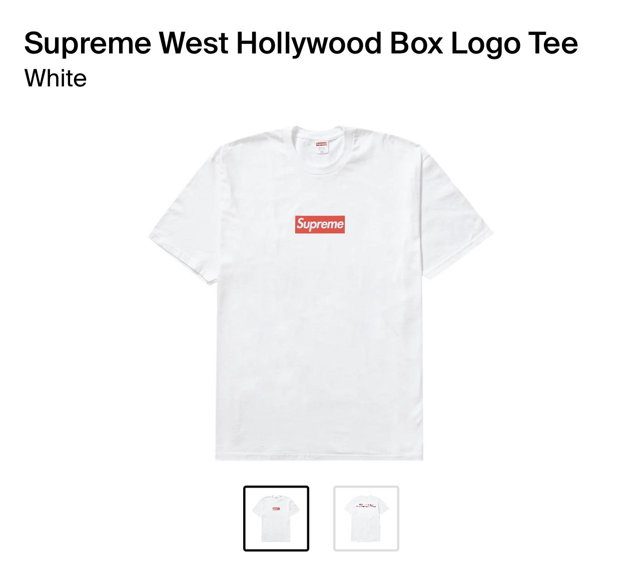 Supreme West Hollywood Box Logo Tee White Not - Depop